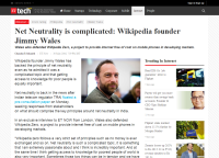 [ETtech] Net Neutrality is complicated: Wikipedia founder Jimmy Wales