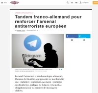 [Liberation] Tandem franco-allemand pour renforcer l'arsenal antiterroriste européen