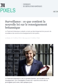 [LeMonde] Surveillance : ce que contient la nouvelle loi sur le renseignement britannique