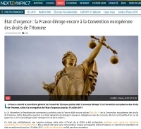 État d'urgence : la France déroge encore à la Convention européenne des droits de l’Homme