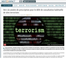 Vers six années de prescription pour le délit de consultation habituelle de sites terroristes