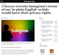[WashingtonPost] A lawyer rewrote Instagram’s terms of use ‘in plain English’ so kids would know their privacy rights