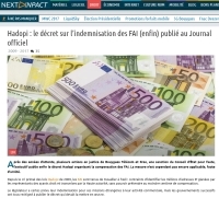 [NextINpact] Hadopi : le décret sur l’indemnisation des FAI (enfin) publié au Journal officiel