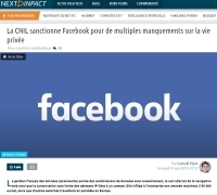 [NextINpact] La CNIL sanctionne Facebook pour de multiples manquements sur la vie privée