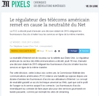 [LeMonde] Le régulateur des télécoms américain remet en cause la neutralité du Net