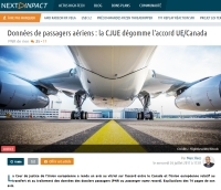 [NextINpact] Données de passagers aériens : la CJUE dégomme l'accord UE/Canada