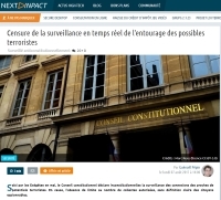 [NextINpact] Censure de la surveillance en temps réel de l'entourage des possibles terroristes