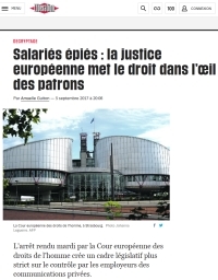 [Liberation] Salariés épiés : la justice européenne met le droit dans l’œil des patrons