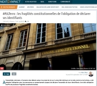 [NextINpact] #PJLTerro : les fragilités constitutionnelles de l’obligation de déclarer ses identifiants