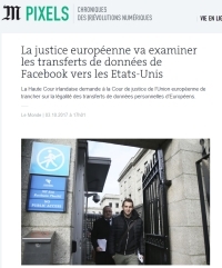 [LeMonde] La justice européenne va examiner les transferts de données de Facebook vers les Etats-Unis