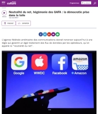 Neutralité du net, hégémonie des GAFA : la démocratie prise dans la toile