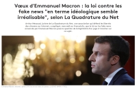 [franceinfo:] Vœux d'Emmanuel Macron : la loi contre les fake news 