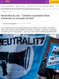 [Sciences&Avenir] Neutralité du net : « Certains voudraient faire d'internet un nouveau minitel »