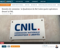 [NextINpact] Données de connexion : la Quadrature du Net traîne quatre opérateurs devant la CNIL