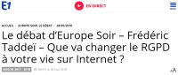 [Europe1] Que va changer le RGPD à votre vie sur Internet ?