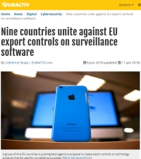 [Euractiv] Nine countries unite against EU export controls on surveillance software