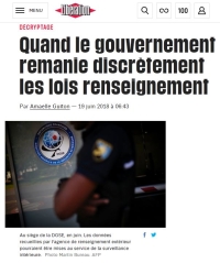 [Liberation] Quand le gouvernement remanie discrètement les lois renseignement