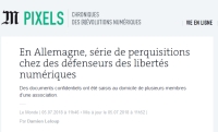 [LeMonde] En Allemagne, série de perquisitions chez des défenseurs des libertés numériques