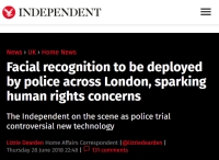 [TheIndependent] Facial recognition to be deployed by police across London, sparking human rights concerns