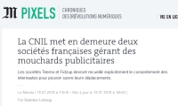 [LeMonde] La CNIL met en demeure deux sociétés françaises gérant des mouchards publicitaires