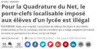 [20Minutes] Pour la Quadrature du Net, le porte-clefs localisable imposé aux élèves d’un lycée est illégal