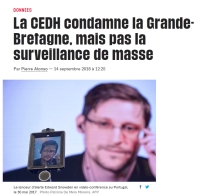 [Liberation] La CEDH condamne la Grande-Bretagne, mais pas la surveillance de masse