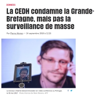 [Liberation] La CEDH condamne la Grande-Bretagne, mais pas la surveillance de masse