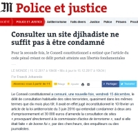 [LeMonde] Consulter un site djihadiste ne suffit pas à être condamné