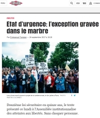 Etat d'urgence: l'exception gravée dans le marbre 