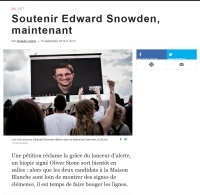 Soutenir Edward Snowden, maintenant