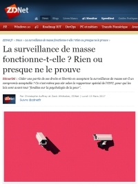 [ZDNet] La surveillance de masse fonctionne-t-elle ? Rien ou presque ne le prouve