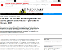 [Mediapart] Comment les services de renseignement ont mis en place une surveillance générale du Net dès 2009