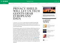 [WIRED] Privacy Shield Will Let US Tech Giants Grab Europeans’ Data