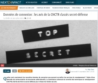 [NextINpact] Données de connexion : les avis de la CNCTR classés secret-défense